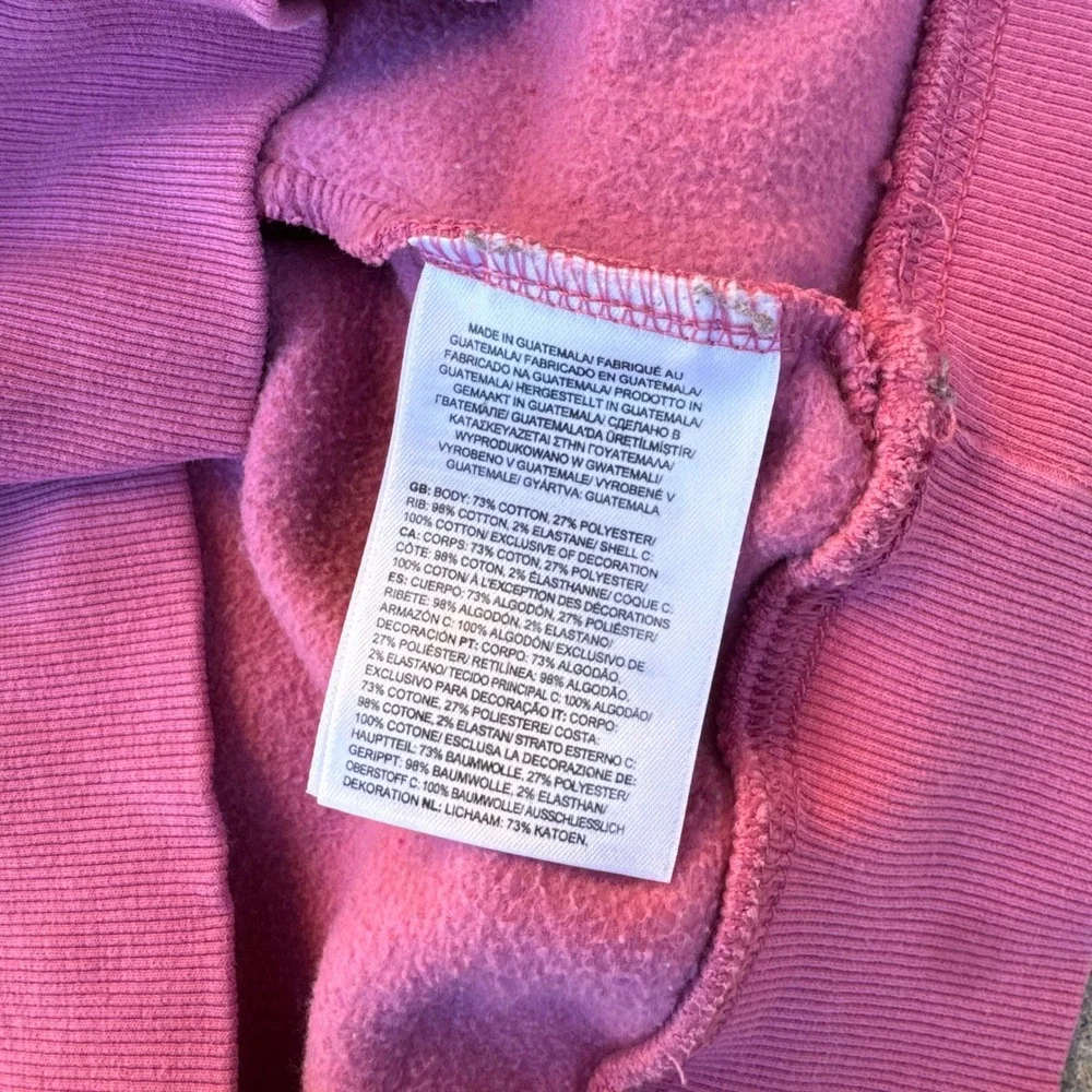 The North Face Mens Pink Pullover Hoodie Fleece Sweatshirt XL Logo Graphic